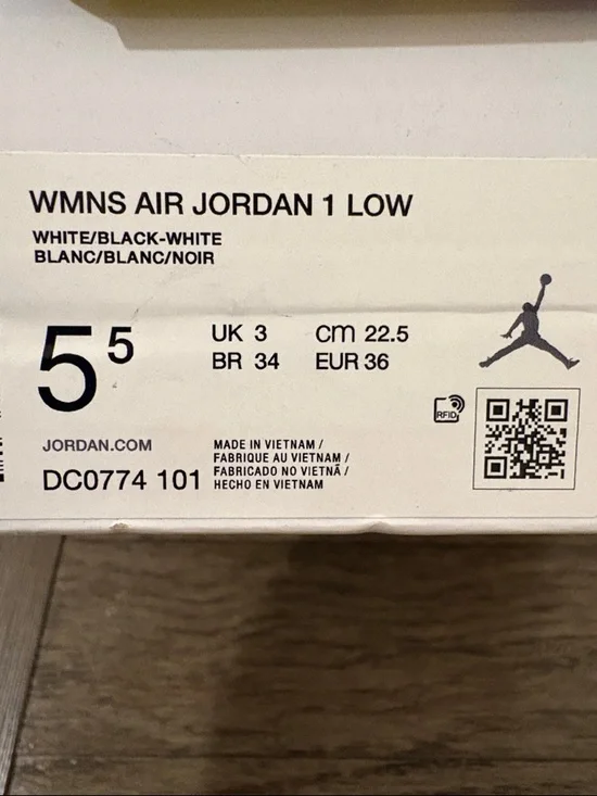 NIB [Jordan] Nike Air Jordan 1 Low Top Panda Sneakers Shoes Womens 5.5 / Youth 4 - Picture 12 of 12